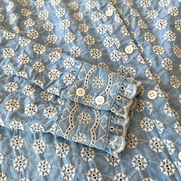 Boden Light Blue Broderie Top - Picture 3 of 4